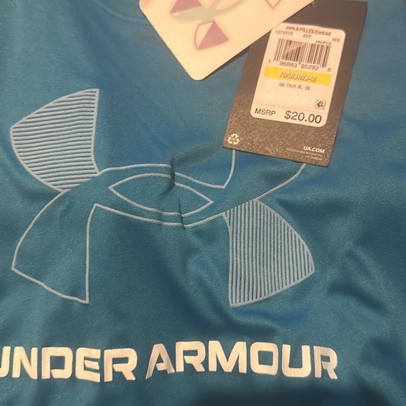 NWT UNDER ARMOUR Girls' UA Tech™ Big Logo Short Sleeve - Picture 8 of 9